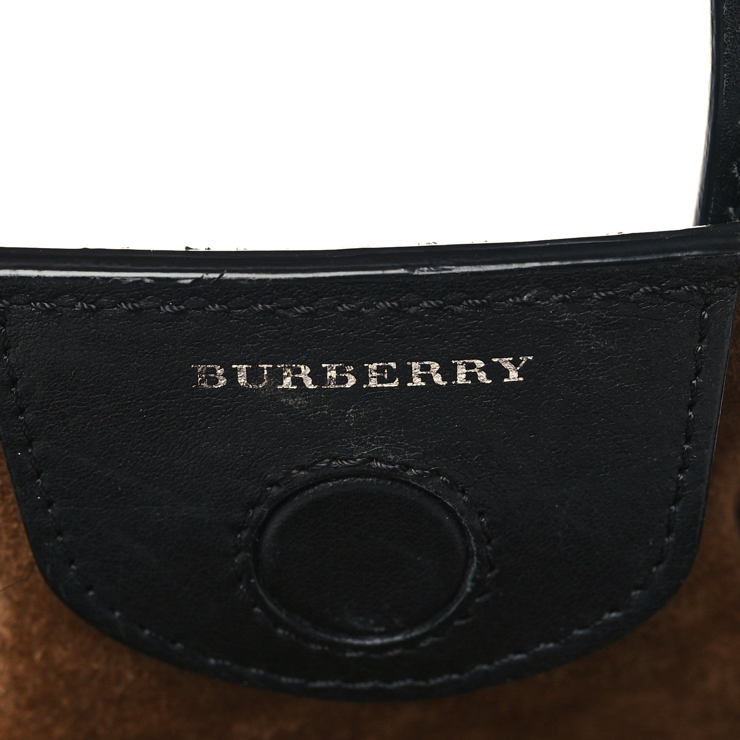 Burberry Smooth Calfskin Small Grommet Embossed Crest Bag Black 6 of 11