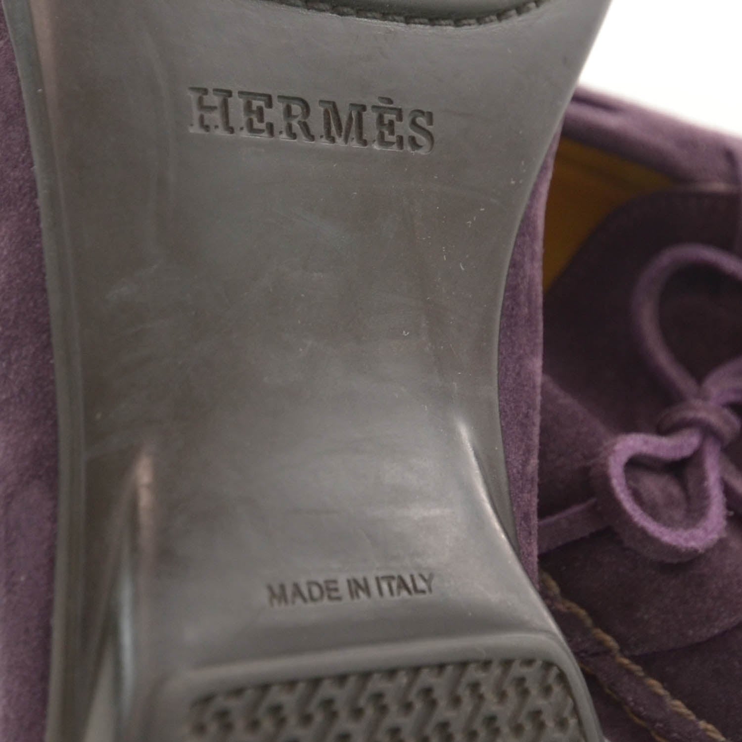 Hermes Mens Gaucho Suede Loafers 41 Prune 6 of 6