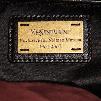 Saint Laurent Calfskin Leopard Print Pony Hair Medium Downtown Tote Dark Brown 5 of 8