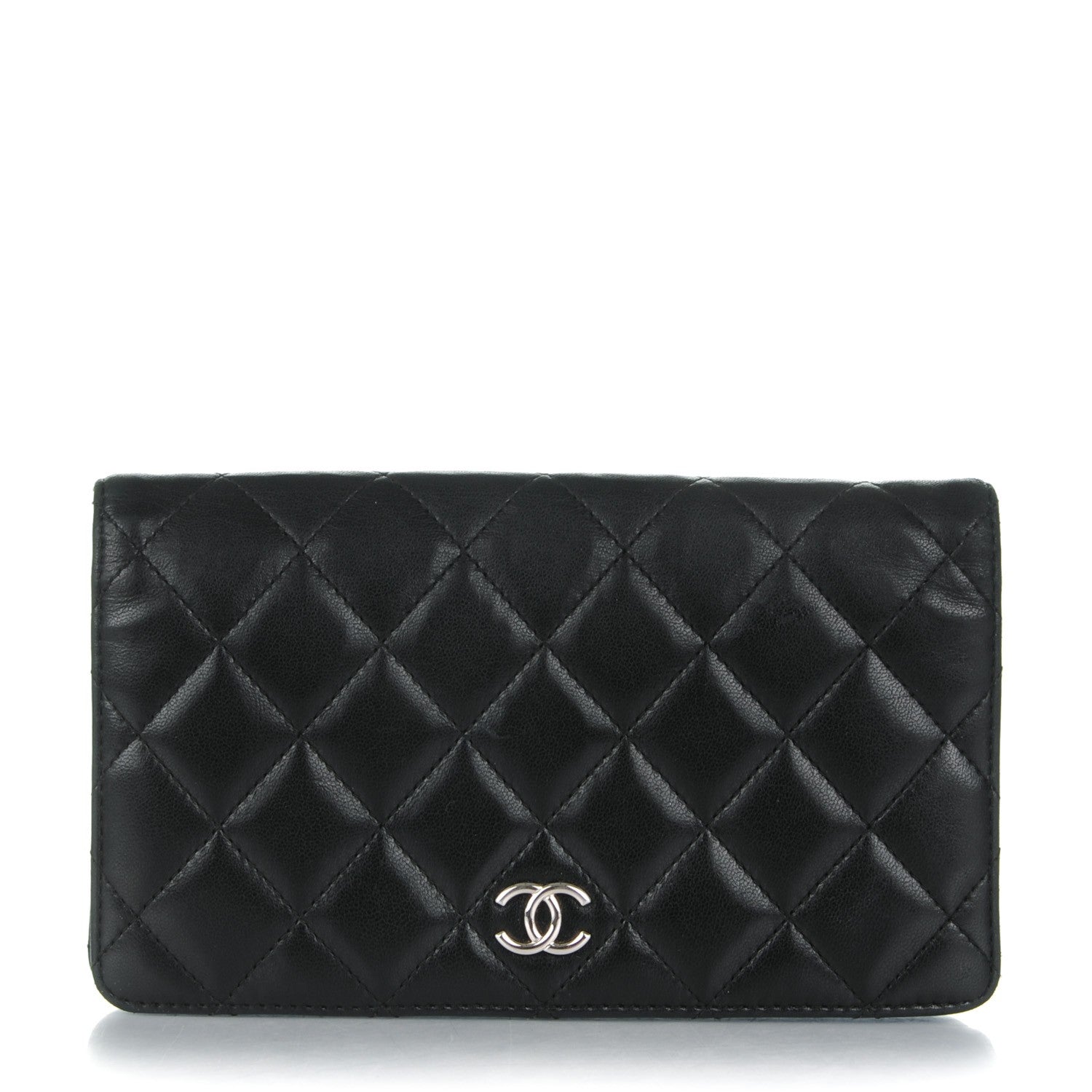 Chanel Lambskin Quilted Yen Wallet Black 1 of 9
