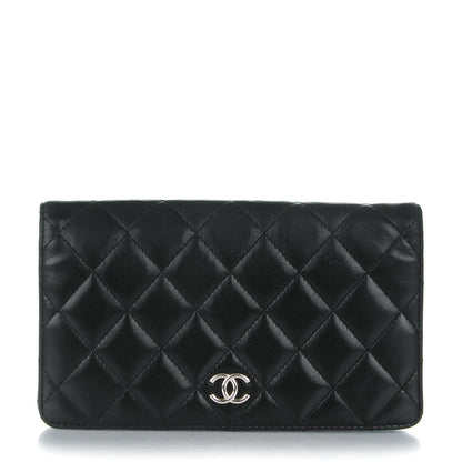 Chanel Lambskin Quilted Yen Wallet Black 1 of 9