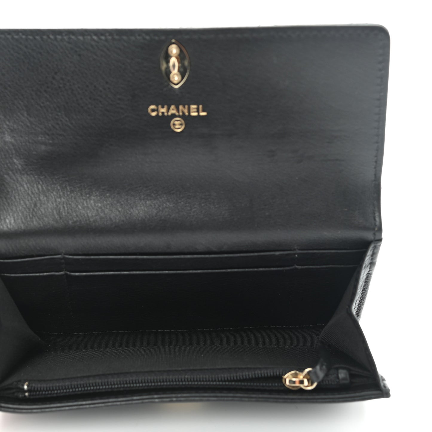Calfskin Diamond Stitched CC Wallet Black