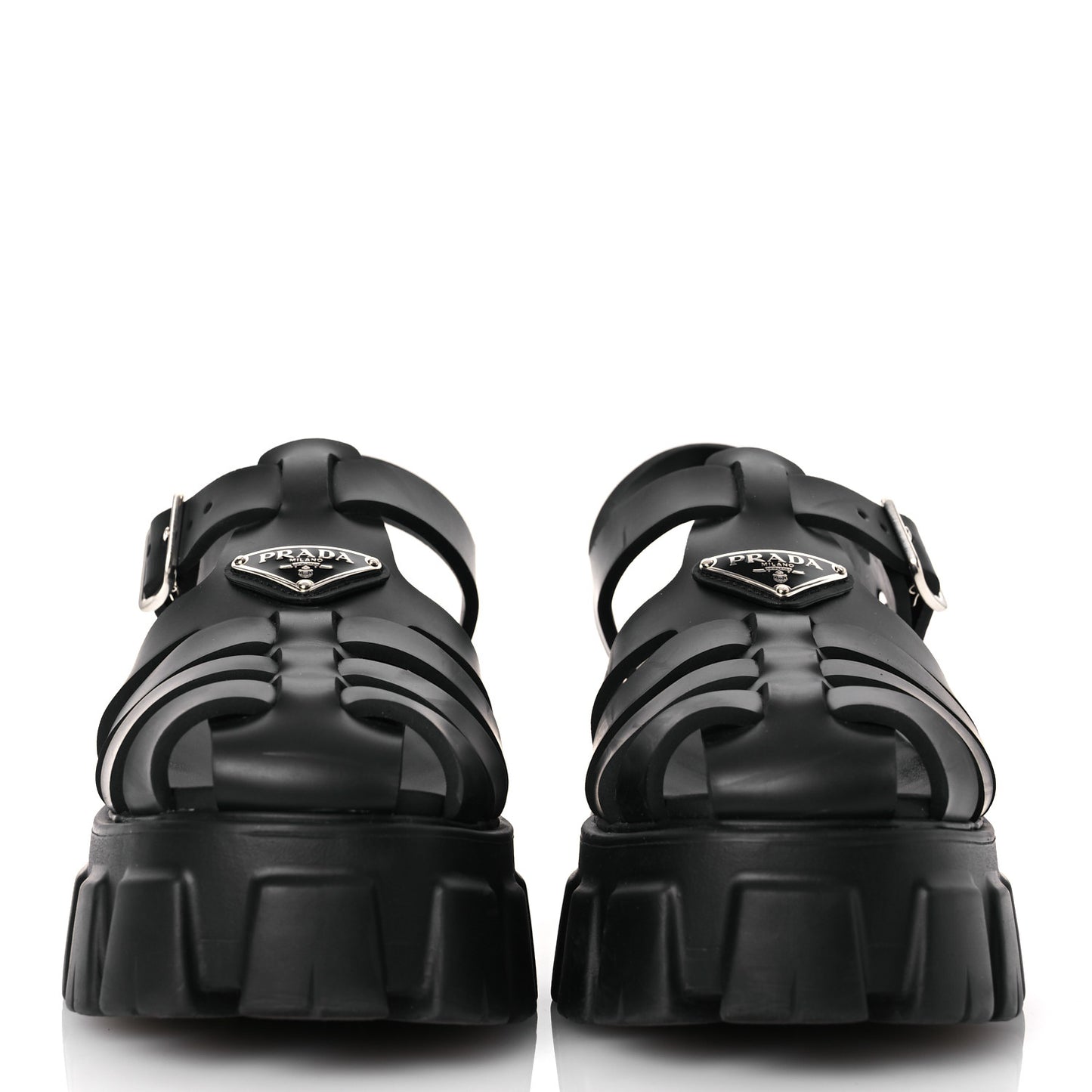 Foam Rubber Triangle Logo Monolith 55mm Cage Sandals 40 Black