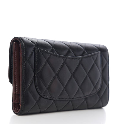 Chanel Lambskin Quilted Large Flap Wallet Black 2 of 8