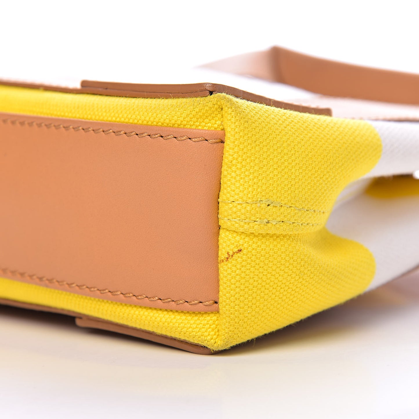 Cotton Canvas Calfskin Navy Cabas XS Yellow