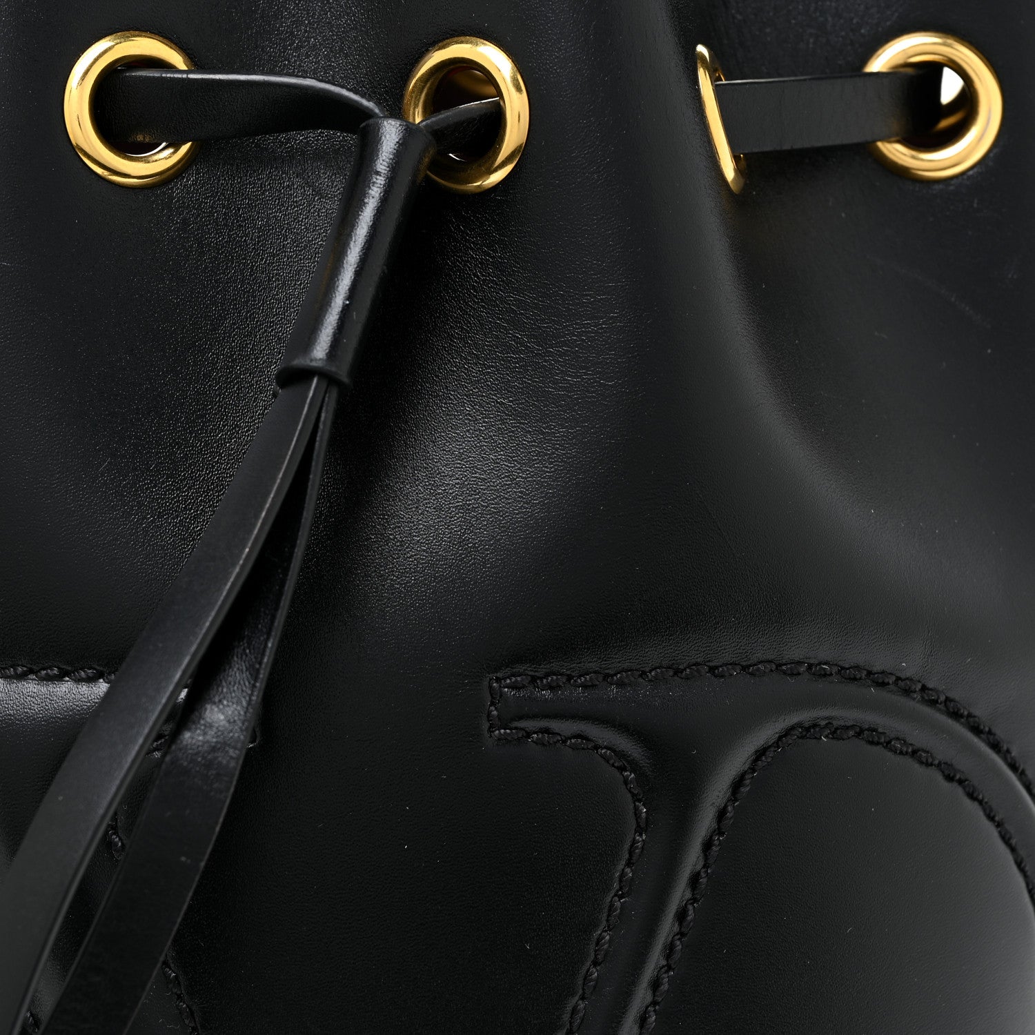 Valentino Garavani Calfskin Vlogo Walk Bucket Bag Black 6 of 16