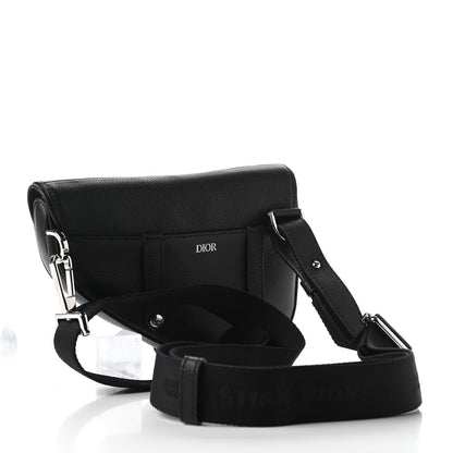 Christian Dior Grained Calfskin Mens Mini Saddle Bag Black 3 of 10
