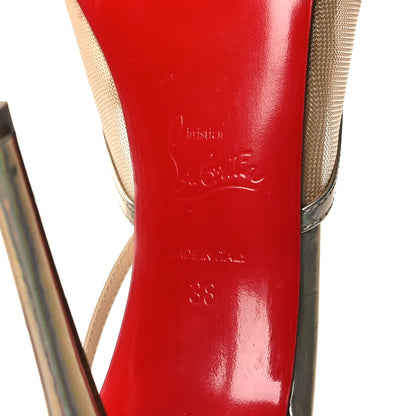 Christian Louboutin Kid Rete Theodorella 100 Pump 38 Platine 6 of 9