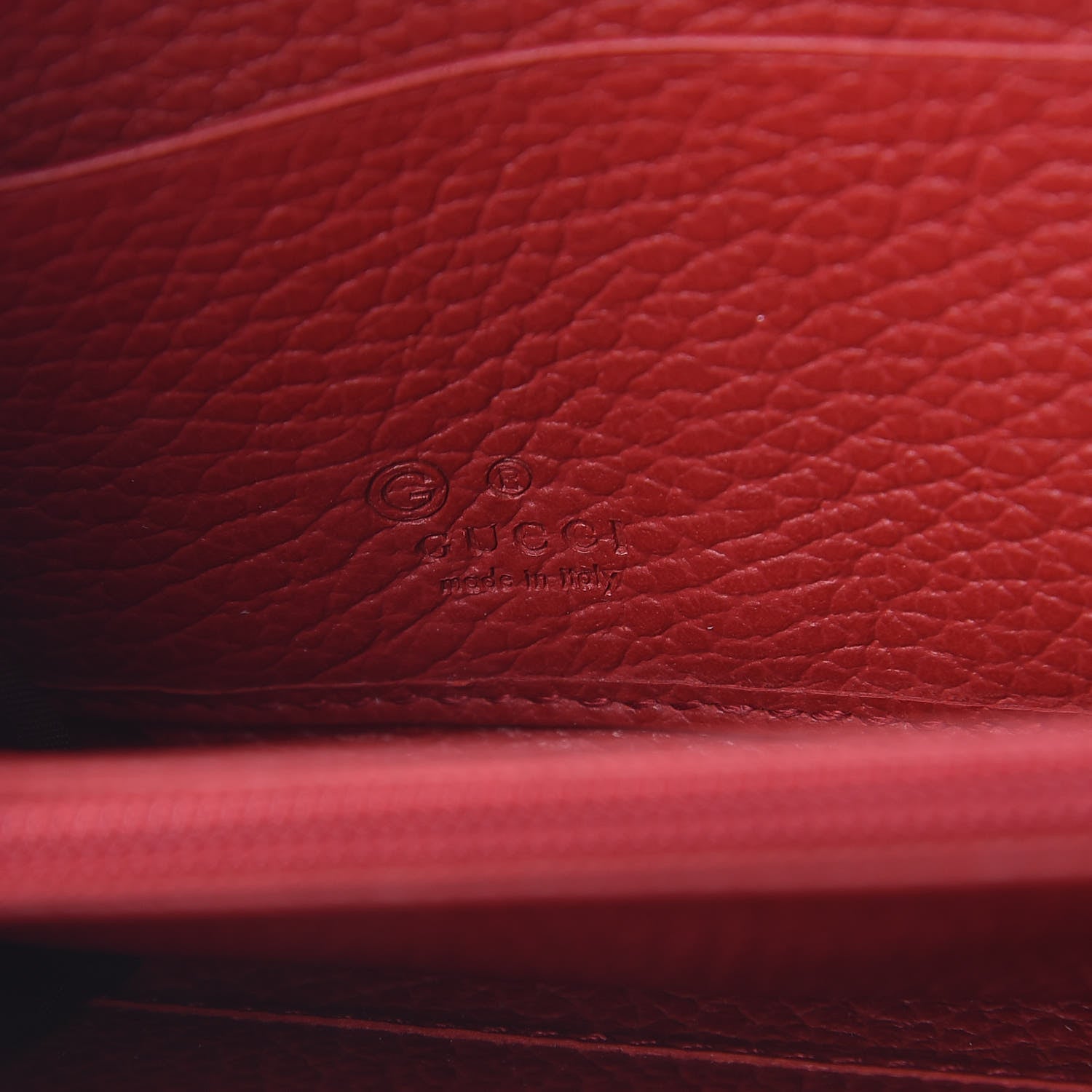 Gucci Monogram Dollar Calfskin Zip Around Wallet Beige Ebony Rosso 6 of 8