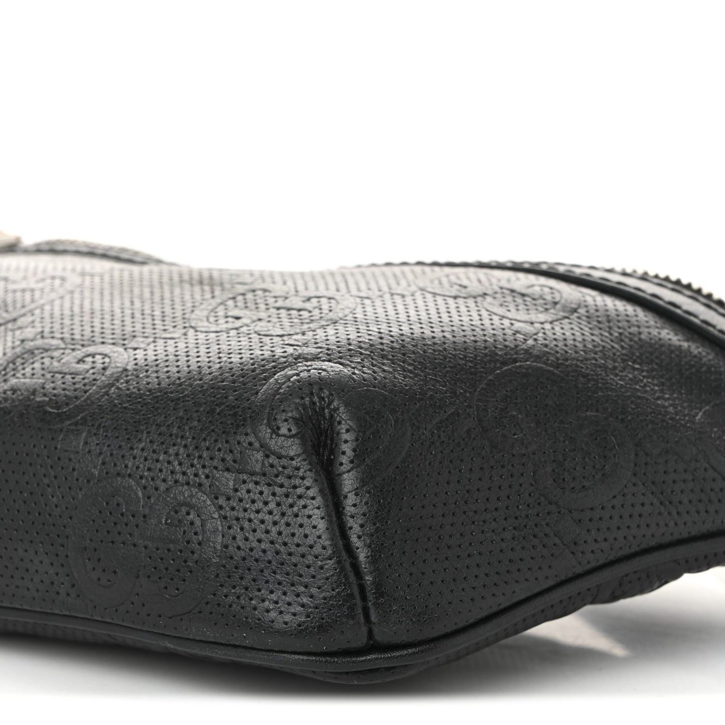 Calfskin GG Tennis Embossed Belt Bag Black