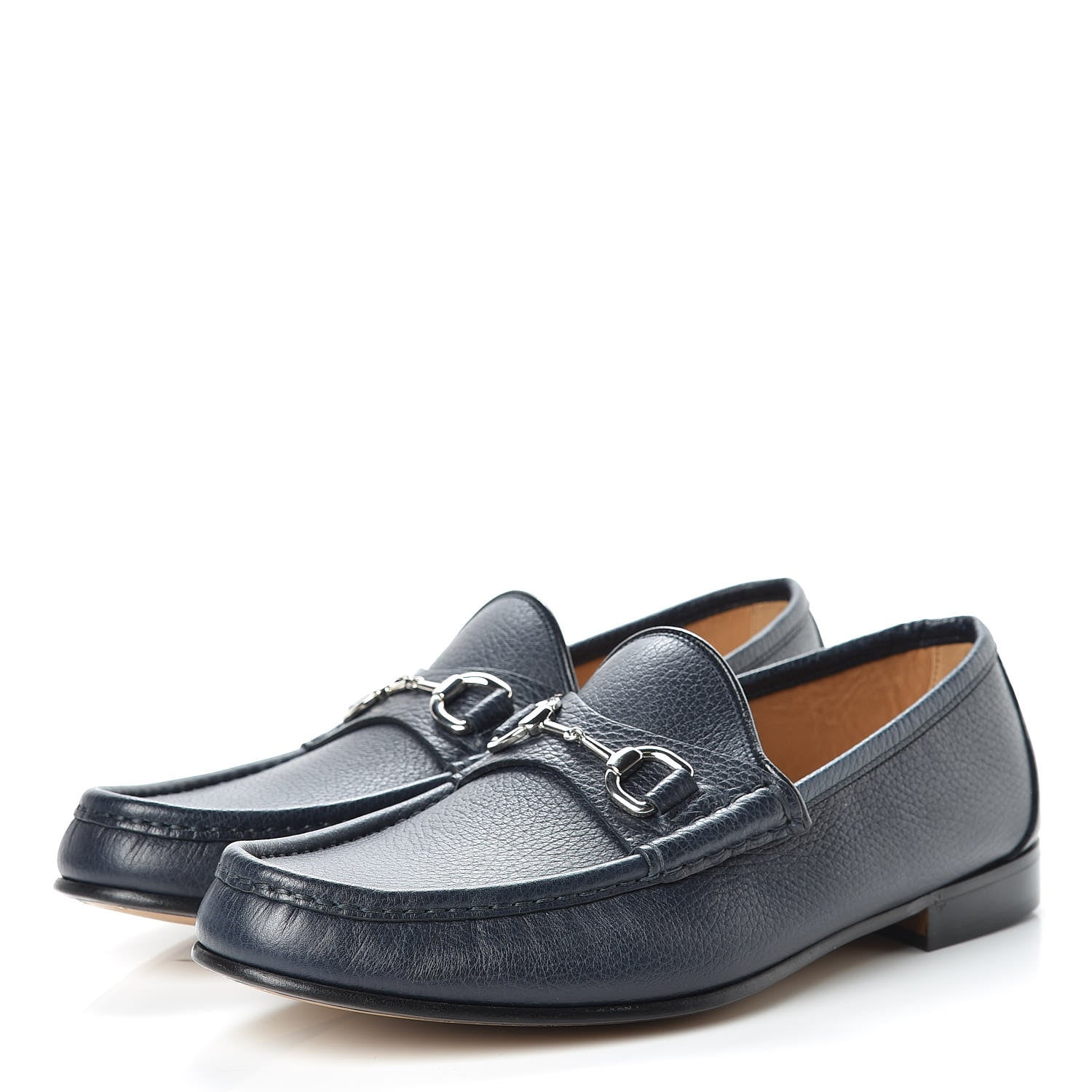 Gucci Road Calfskin Mens Horsebit Loafers 10 Blue 3 of 8