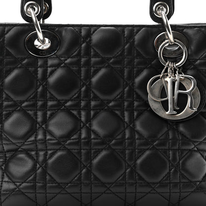 Christian Dior Lambskin Cannage Medium Lady Dior Black 8 of 10