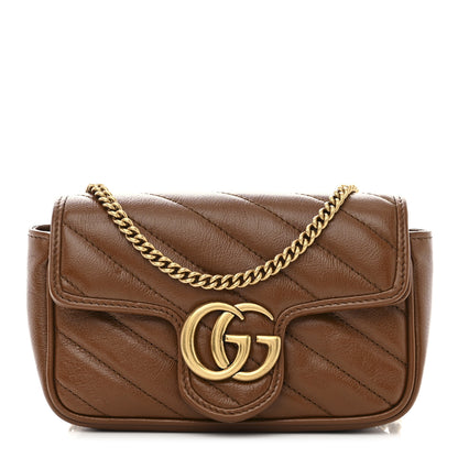 Gucci Azalea Calfskin Matelasse Diagonal Super Mini GG Marmont Shoulder Bag Cuir 1 of 11