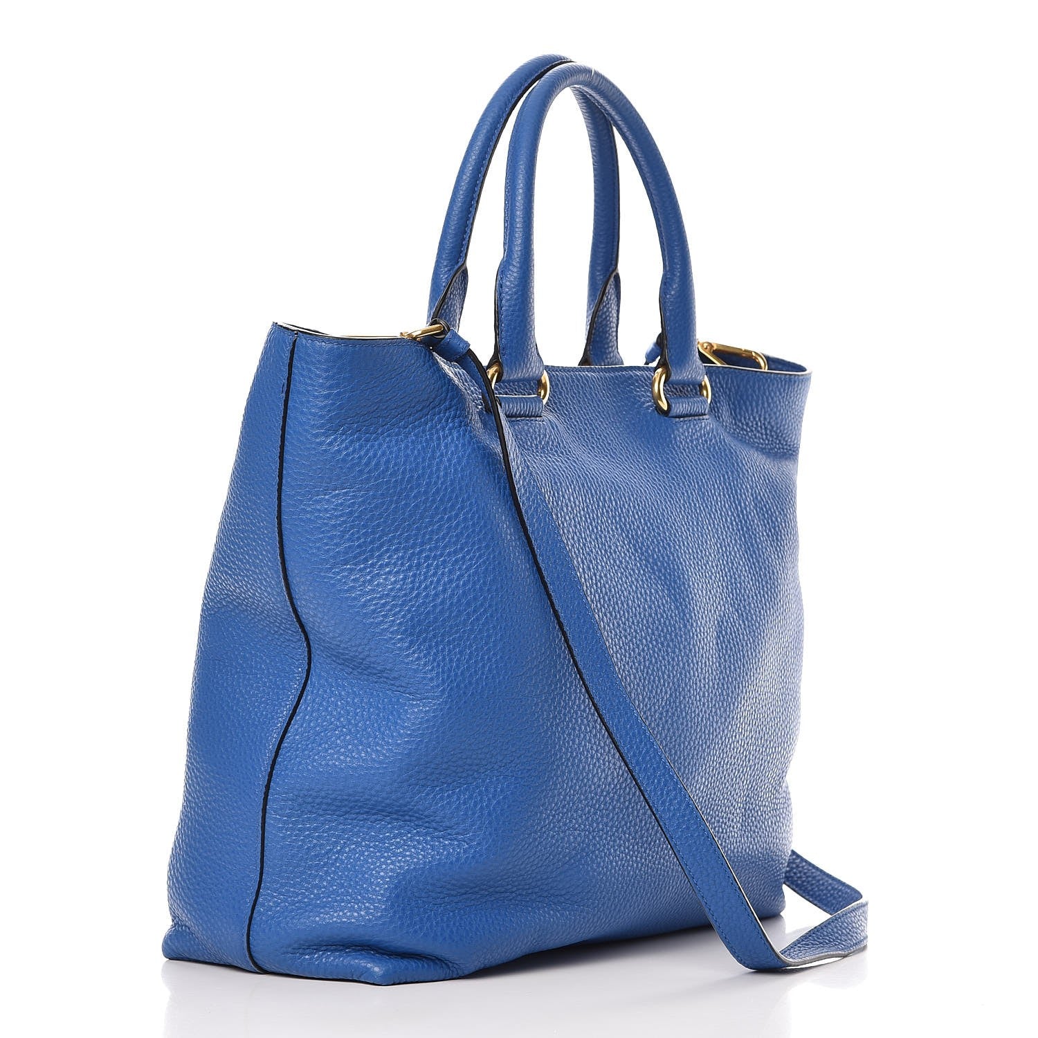 Prada Vitello Daino Tote Azzurro 3 of 13