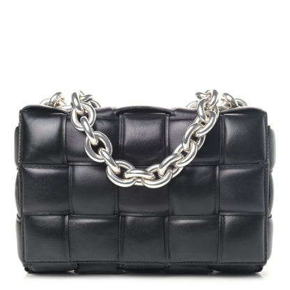 Bottega Veneta Lambskin Maxi Intreccio Padded Chain Cassette Crossbody Bag Black 1 of 4