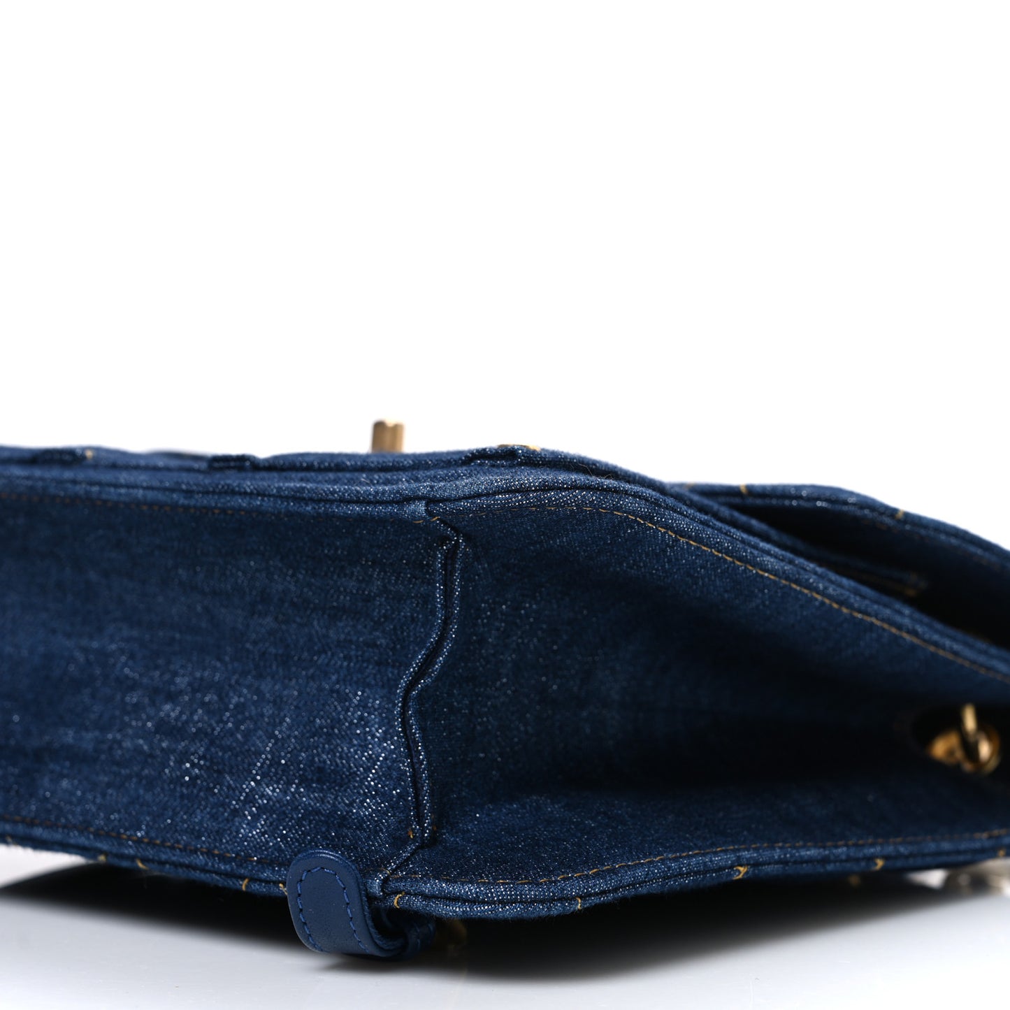 Denim Quilted Double You Backpack Blue Golden