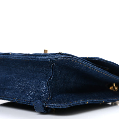 Chanel Denim Quilted Double You Backpack Blue Golden 10 of 10
