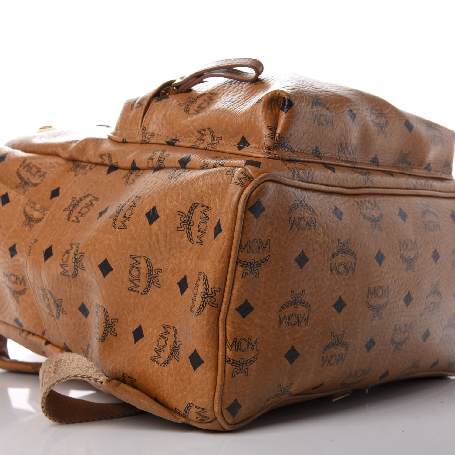 MCM Visetos Medium Sprinkle Stud Stark Backpack Cognac 6 of 8