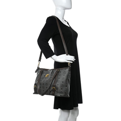 MCM Visetos Medium Essentials Shopper Tote Phantom Grey 2 of 13