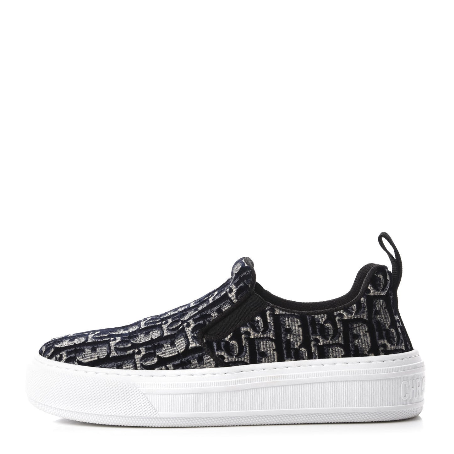 Velvet Oblique Solar Womens Slip On Sneakers 35 Deep Blue