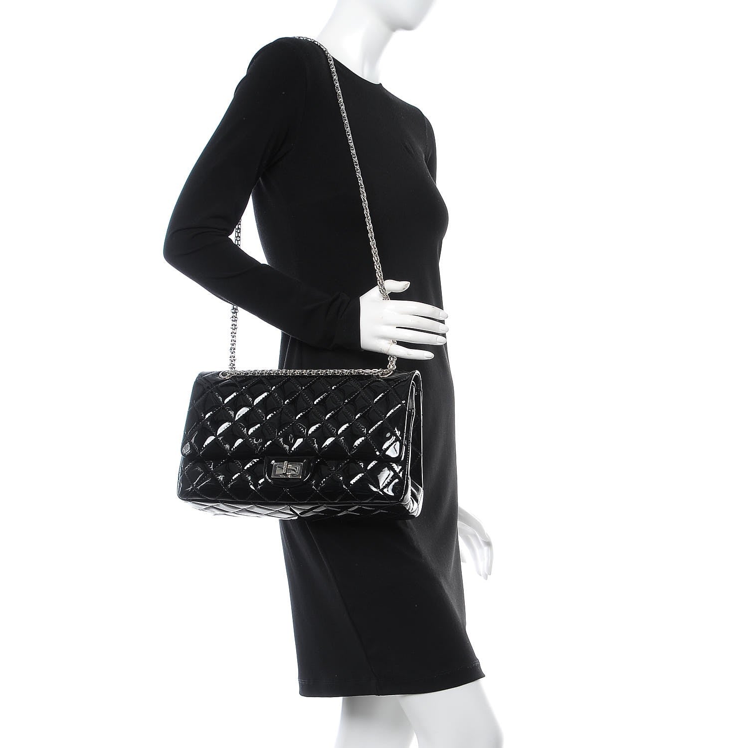 Chanel Patent Quilted 2.55 Reissue 227 Flap Black 2 of 11