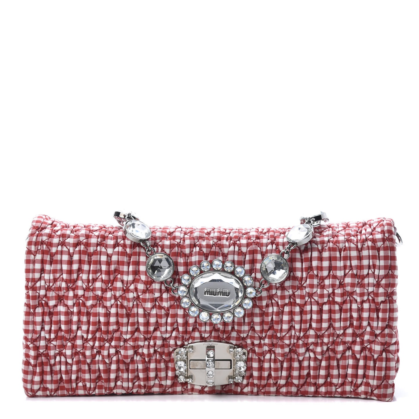 Vichy Crystal Flap Shoulder Bag Rosso