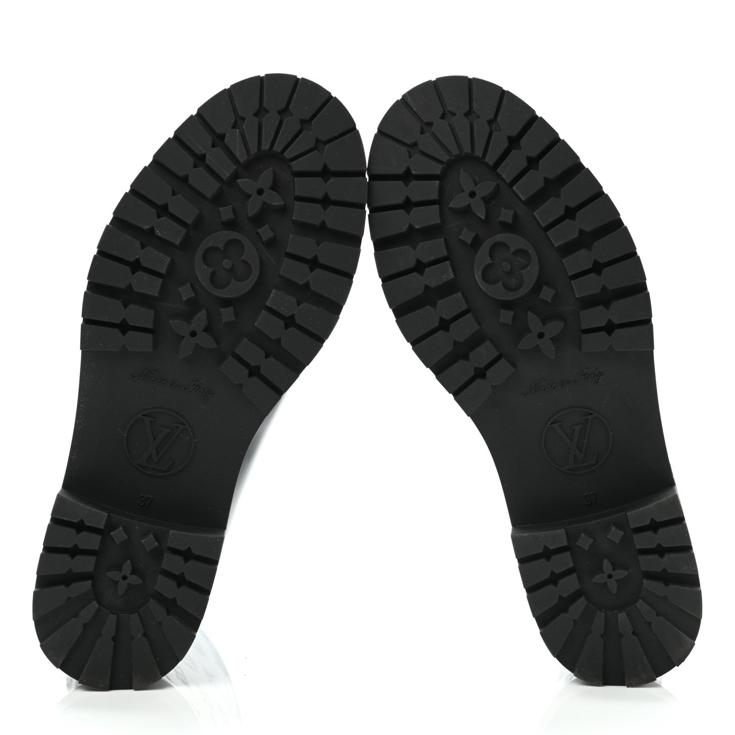Louis Vuitton Rubber Embossed Monogram Drops Flat Half Boots 37 Black 5 of 7