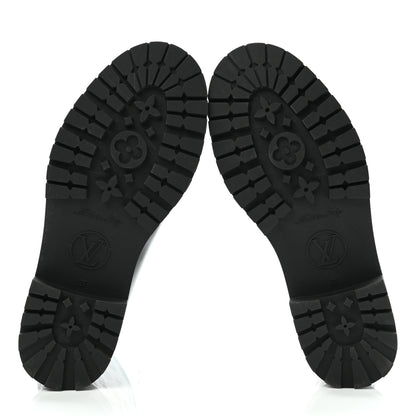 Louis Vuitton Rubber Embossed Monogram Drops Flat Half Boots 37 Black 5 of 7