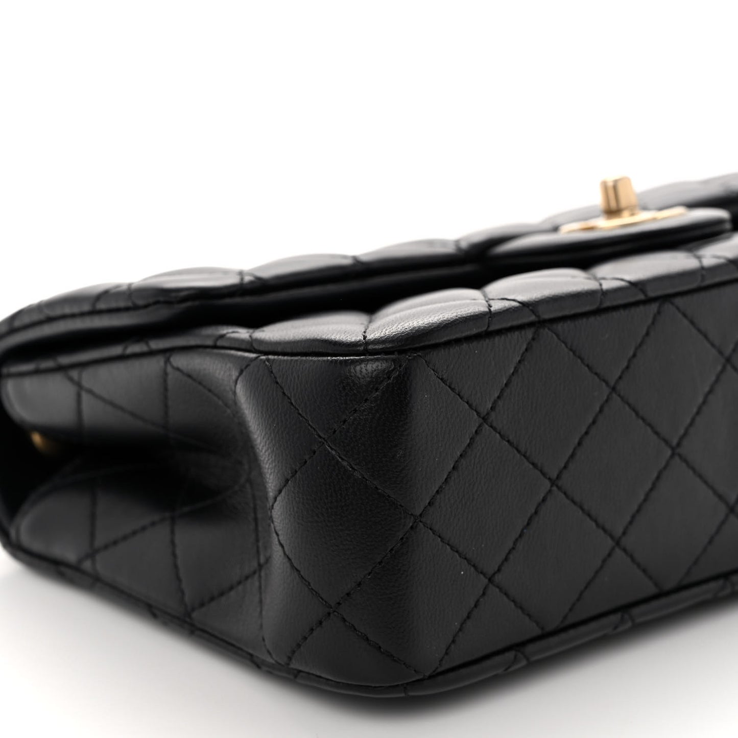 Lambskin Quilted Small Sweet Camellia Flap Black