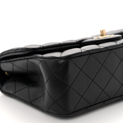 Chanel Lambskin Quilted Small Sweet Camellia Flap Black 9 of 11