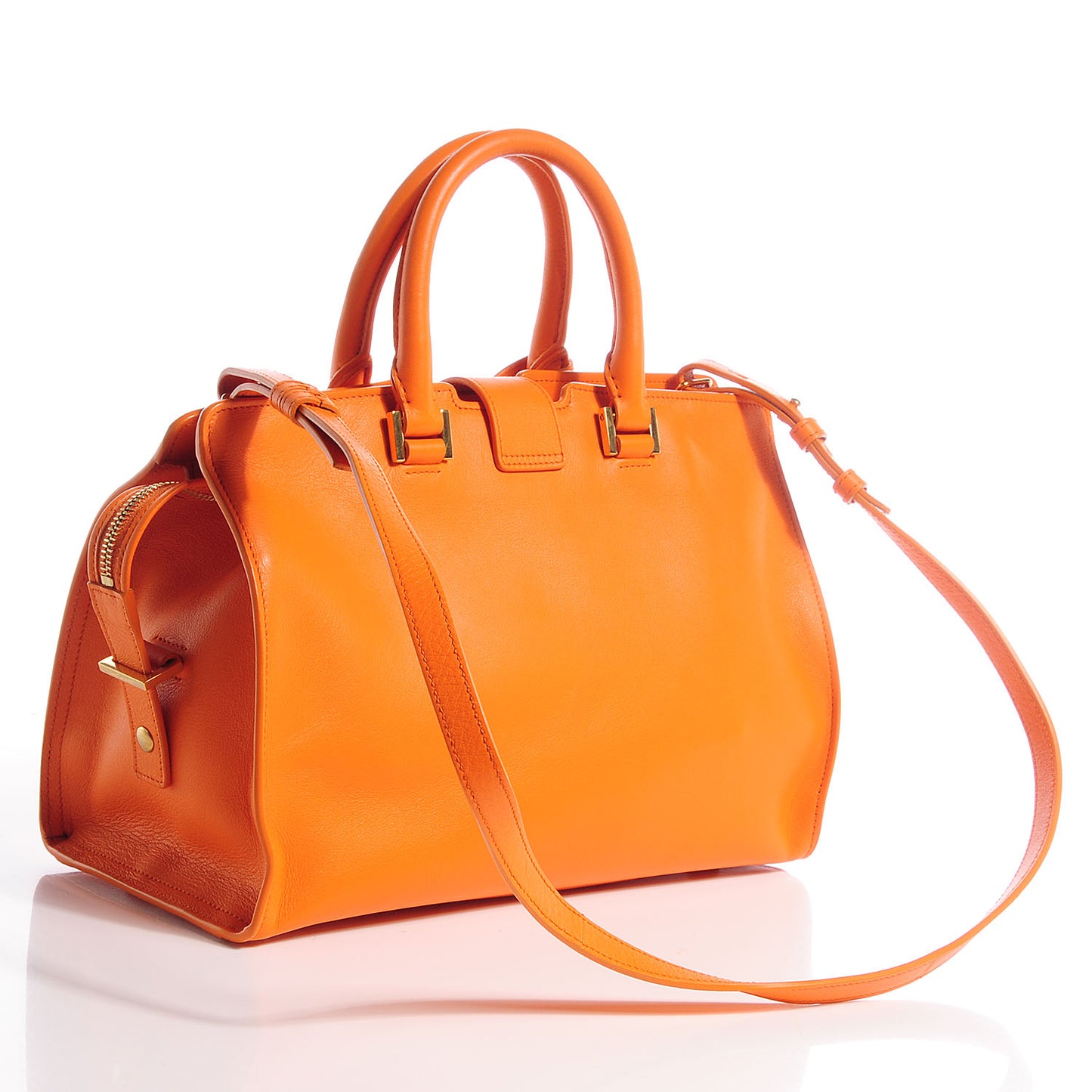 Leather Small Classic Y Cabas Orange
