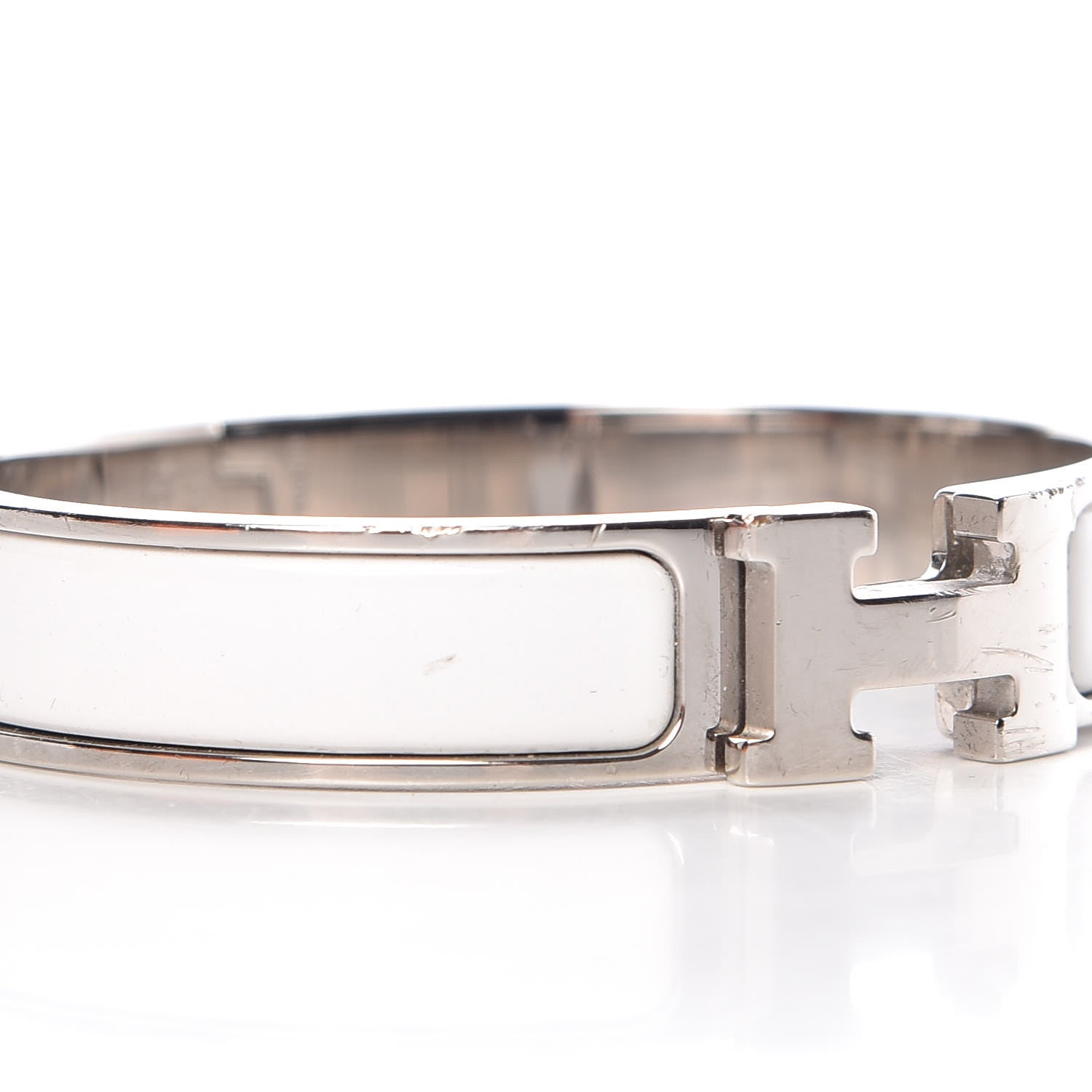 Hermes Enamel Narrow Clic Clac H Bracelet PM White 6 of 7