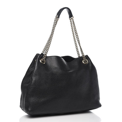 Gucci Pebbled Calfskin Medium Soho Chain Shoulder Bag Black 3 of 12