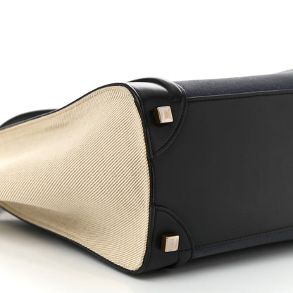 Celine Canvas Smooth Calfskin Micro Tri-Color Luggage Navy Blue 9 of 13