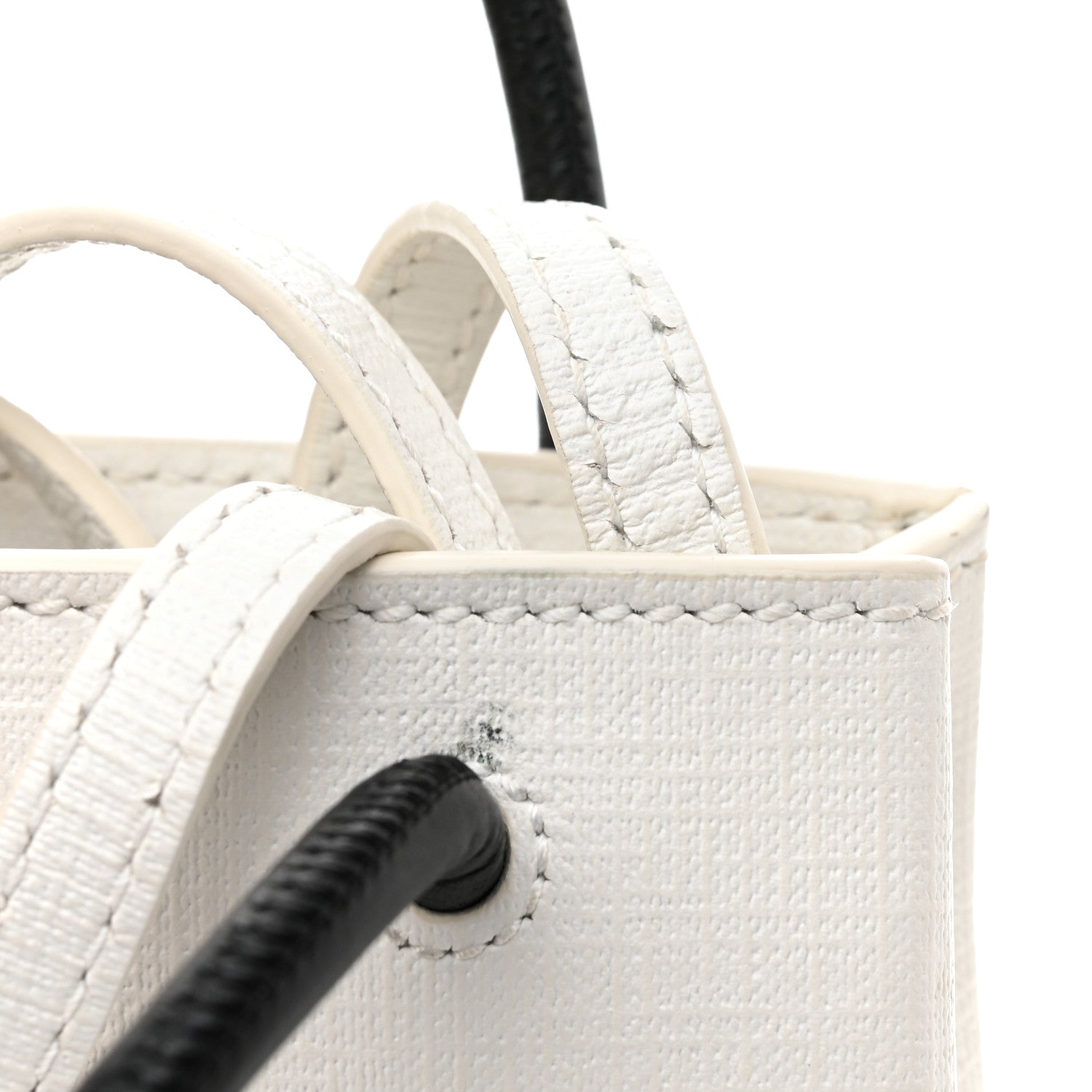 Balenciaga Squared Calfskin Logo Shopping Phone Holder Bag White 11 of 13