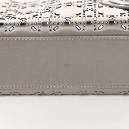 Christian Dior Satin Crystal Cannage Mini Lady Dior Gray 11 of 13