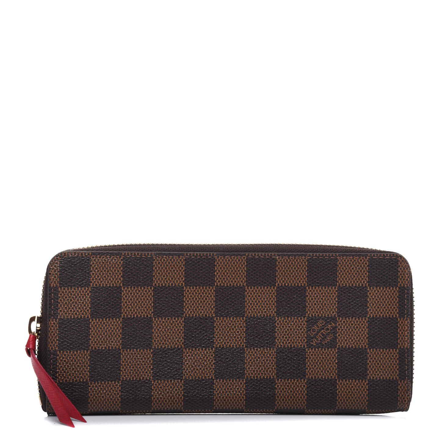 Damier Ebene Clemence Wallet Cherry