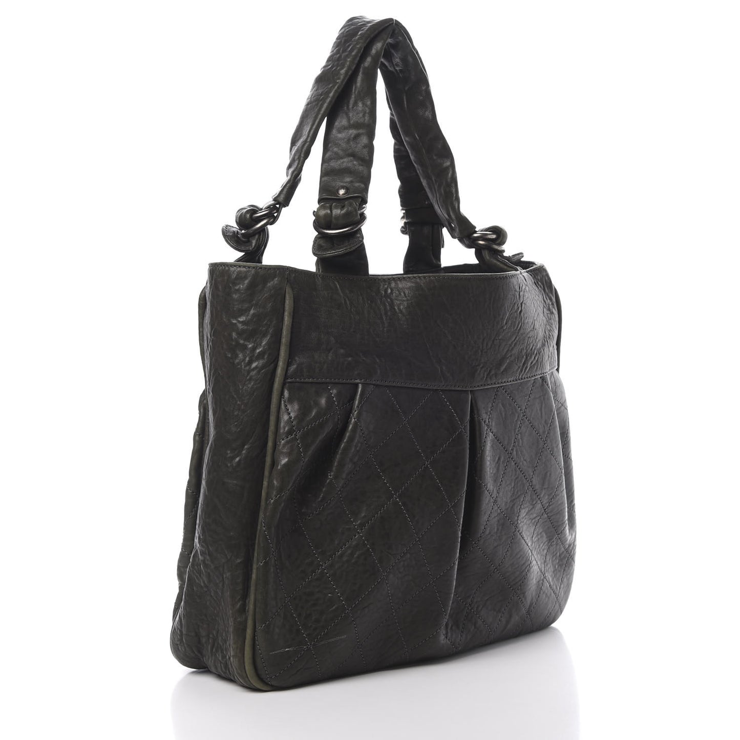 Distressed Lambskin Le Marais Tote Green