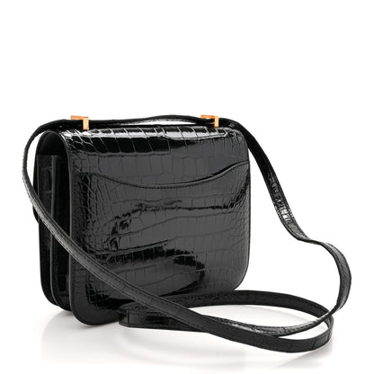 Hermes Shiny Alligator Constance 18 Black 3 of 12