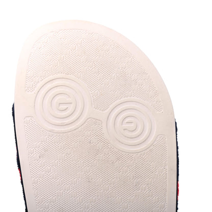 Gucci Velvet GG Monogram Slide Sandals 38 Blue Red 10 of 12