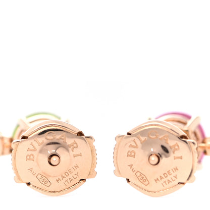 Bulgari 18K Rose Gold Peridot Rubellite Diamond Divas' Dream Drop Earrings 3 of 6