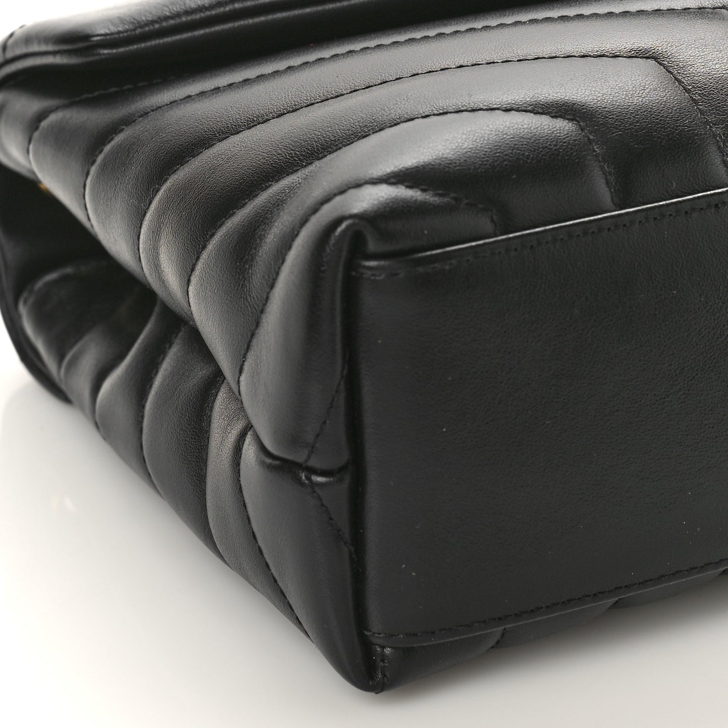 Calfskin Y Quilted Monogram Small Loulou Chain Satchel Black