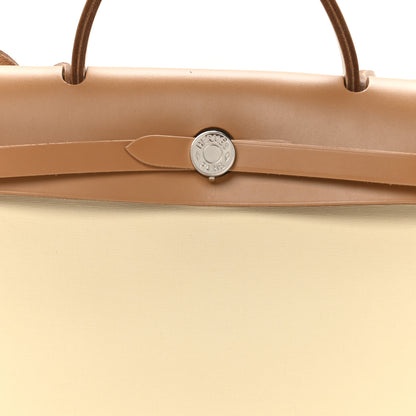 Hermes Vache Hunter Toile Officier Herbag Zip 31 PM Vanille Naturel Sable 9 of 11