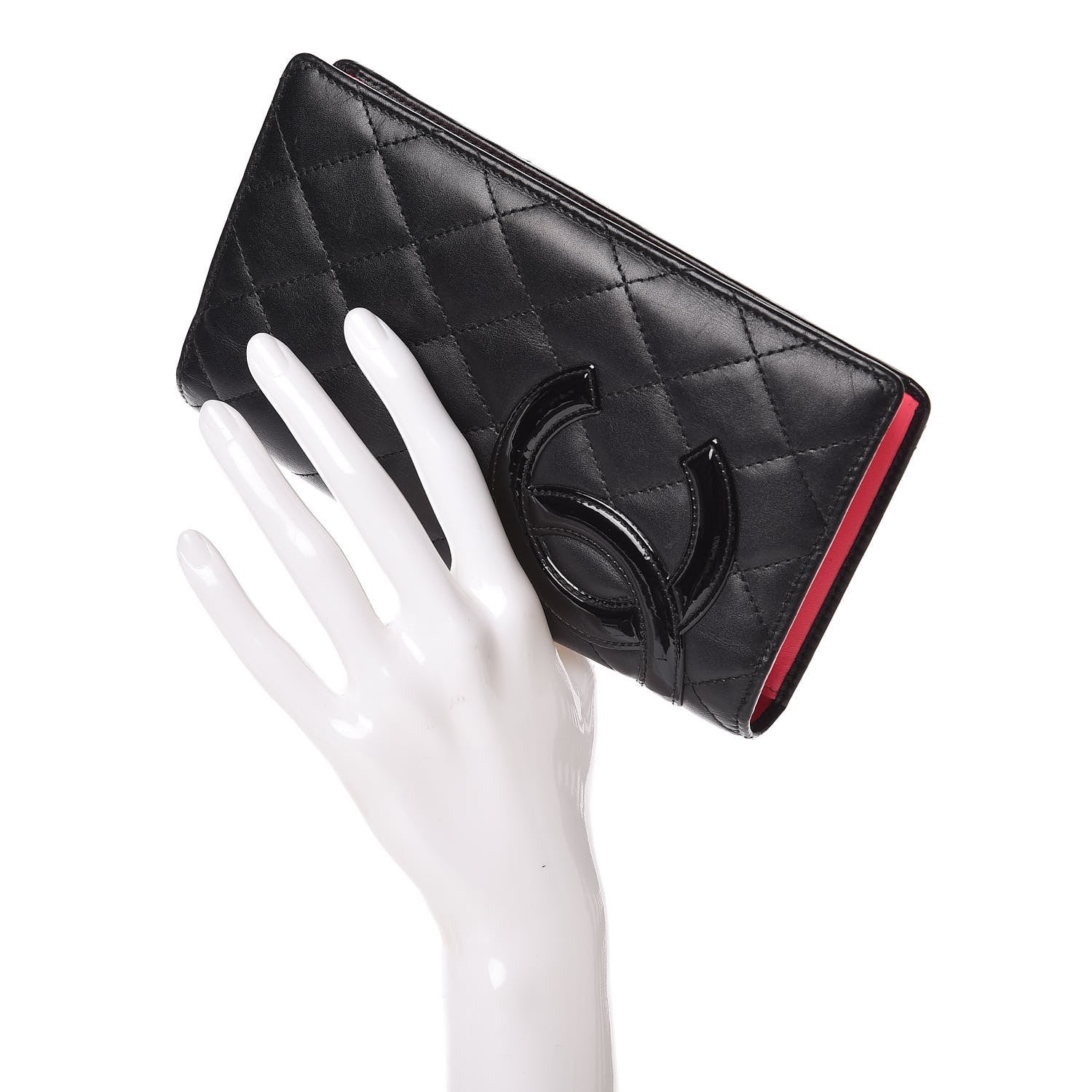 Chanel Calfskin Quilted Cambon Yen Wallet Black 2 of 12
