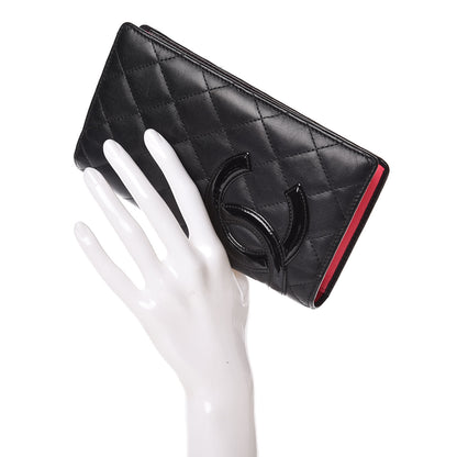 Chanel Calfskin Quilted Cambon Yen Wallet Black 2 of 12