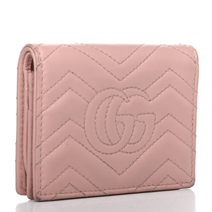 Gucci Calfskin Matelasse GG Marmont Card Case Perfect Pink 3 of 7