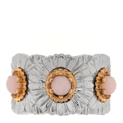 Buccellati Sterling Silver Pink Opal Blossoms Color Eternelle Ring 50 5.25 Gold 1 of 6