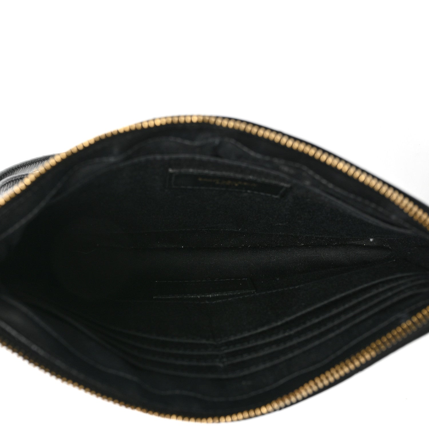 Saint Laurent Calfskin Matelasse Chevron Monogram Tablet Pouch Black 5 of 9