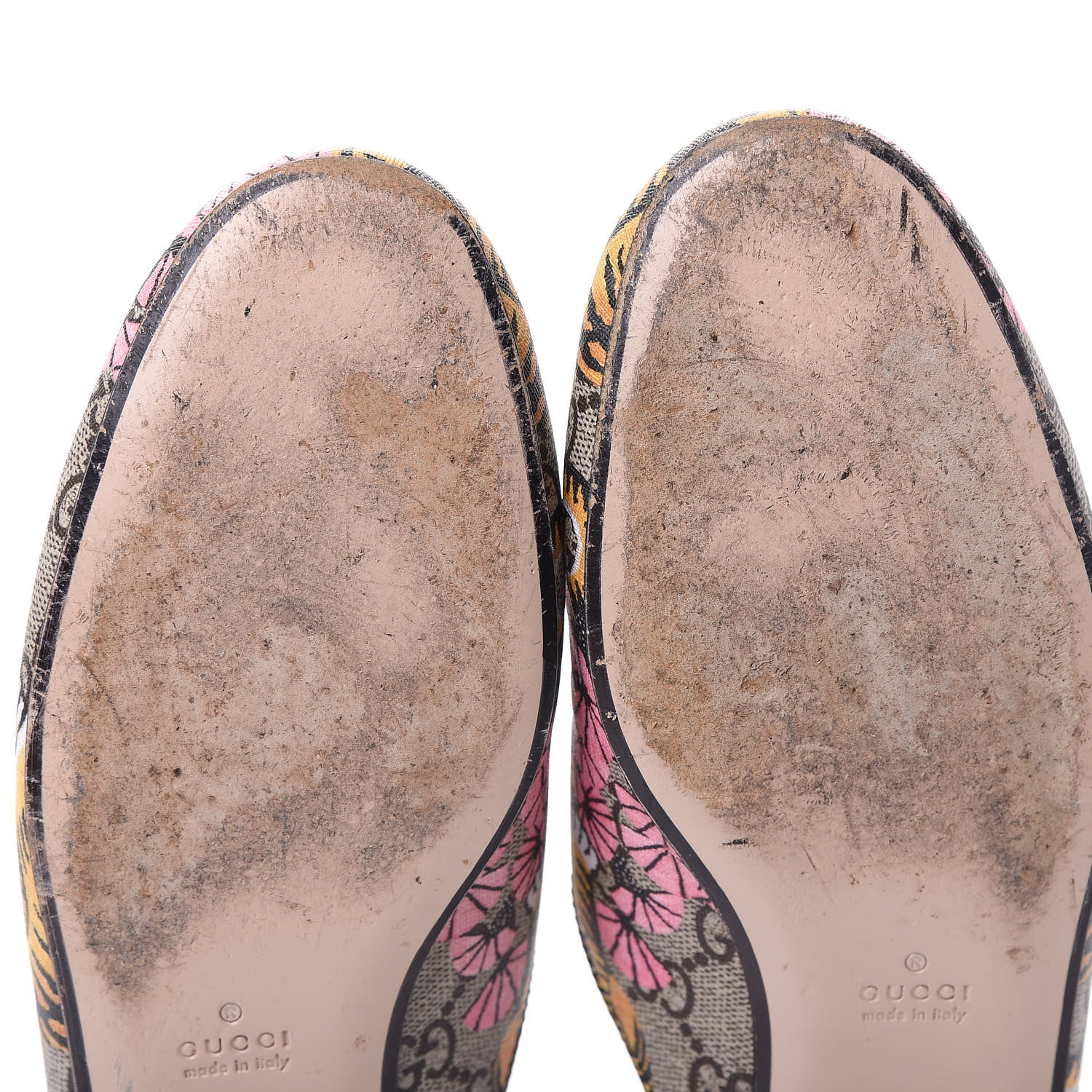 Gucci GG Supreme Monogram Bengal Womens Princetown Slippers 38.5 Beige Crop Pink 11 of 11