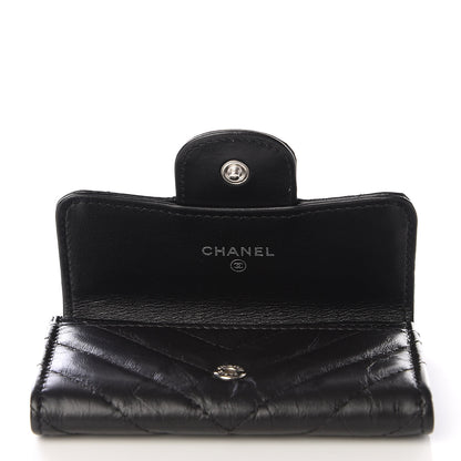 Chanel Aged Calfskin Chevron Quilted Reissue Card Holder Wallet So Black 5 of 10